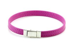 【送料無料】メンズブレスレット　ナッパレザーブレスレットピンクラップgenuine nappa leather wrap bracelet925 sterling silver closurecandy pink｜hokushin