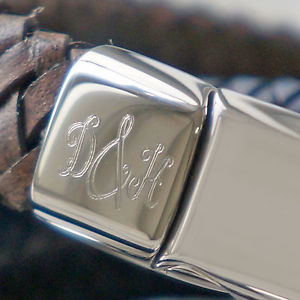 【送料無料】メンズブレスレット メンズモノグラムイニシャルブレスレットカラーバッグmens monogram initial leather bracelet various colours free gift bag|hokushin