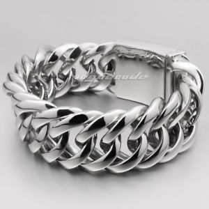 【送料無料】メンズブレスレット　ステンレススチールメンズバイカーブレスレットパンク9 length 316l stainless steel huge heavy mens biker bracelet 5e017c punk jewelry 21,754円