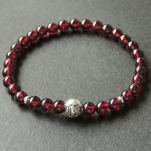 【送料無料】メンズブレスレット　ブレスレットガーネットスターリングシルバービーズメートルmens healing gemstone bracelet 55mm aaa garnet s925 sterling silver bead 621m