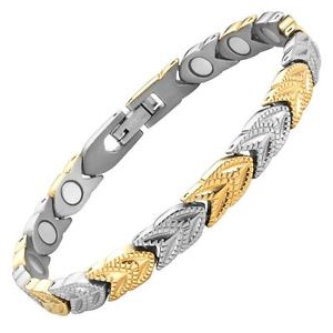 【送料無料】メンズブレスレット　ウィリスジャッド2チタンブレスレットリンクresizerwillis judd ladies two tone titanium magnetic bracelet free link resizer｜hokushin