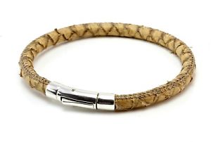 【送料無料】メンズブレスレット メンズブレスレットサーモンレザーmens genuine leather bracelet5mm salmon leather925 sterling silver claspsand