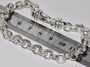 【送料無料】メンズブレスレット　ソリッドスターリングシルバーインチベルチャーブレスレットパターンsolid sterling silver 85 inch belcher bracelet 8mm pattern amp; plain 206g