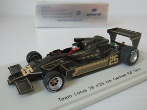 【送料無料】模型車　スポーツカー　スパークロータス＃ドイツグランプリスケールspark, s1847, lotus 78 25, 6th german gp 78, rebaque, 143 scale f1 resin car 17,026円