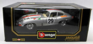 【送料無料】模型車　スポーツカー　ブラーゴ118ダイカスト3038ジャガーeクーペレーシング29モデルカーburago 118 scale diecast 3038 jaguar etype coupe racing 29 silver model car｜hokushin