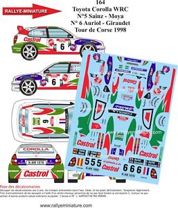 【送料無料】模型車　スポーツカー　デカールトヨタカローラオリオールツールドコルスラリーラリーdecals 118 ref 164 toyota corolla wrc auriol tour de corse 1998 rally rally
