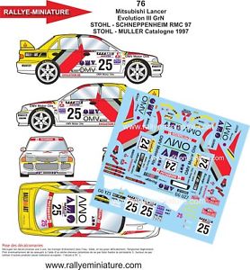 Décalcomanies 1/18 Mitsubishi Lancer Duez - Rallye Monte-Carlo 1998 WRC - Réf. 0203