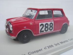 【送料無料】模型車　スポーツカー　スパークスケールモーリスミニクーパーモンテカルロラリーspark, 143 scale, morris mini cooper 288 monte carlo rally 1963, aaltonen s1187