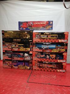 【送料無料】模型車 スポーツカー スケールトタートレーラーlot of 9 164 scale nascar transport tractor trailer hauler cars