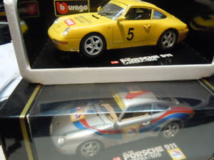 【送料無料】模型車　スポーツカー　2 bburago 118 ovpポルシェ911993カレーペモデル2 rare porsche 911 993 carrera coupe promotional models from bburago 118 ovp
