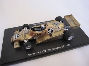 【送料無料】模型車　スポーツカー　リッカルドスウェーデングランドスパークグランプリ1978 arrows fa1 riccardo patrese swedish grand prix by spark