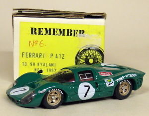 【送料無料】模型車　スポーツカー　143キットフェラーリp 41224h 9h kyalami1967モデルカーremember 143 scale kit ferrari p 412 24h 9h kyalami 1967 resin model car