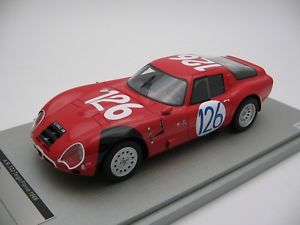 【送料無料】模型車　スポーツカー　スケールアルファロメオタルガフローリオ＃118 scale tecnomodel alfa romeo tz2 targa florio 1966 car 126 tm1865c｜hokushin