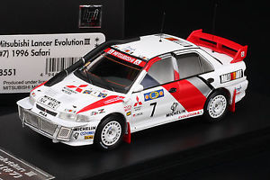 【送料無料】模型車　スポーツカー　ランサーエボサファリラリーレース＃mitsubishi lancer evo iii 1996 safari rally *race winner* hpi 8551 143