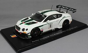 【送料無料】模型車　スポーツカー　スパークベントレーコンチネンタルスパダンブロジオタピーspark bentley continental gt spa 24 hour 2014 dambrosio tappy sb079 ltd 750
