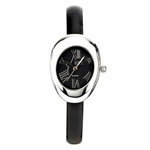 【送料無料】腕時計　ウィメンズファッションウォッチスリムレザーストラップケースeton womens fashion watch, small oval case with slim leather strap 3037ln