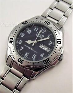 【送料無料】腕時計　ルマンスポーツバッテリーmans working watch lorus sport v743 quartz day date wristwatch battery