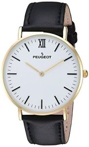 【送料無料】腕時計　プジョーメンズｋゴールドメッキスリムクオーツpeugeot mens 14k gold plated quartz metal and leather slim watch 2050wt｜hokushin