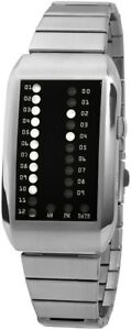 【送料無料】腕時計　メンズステンレススチールブラックウォッチマトリックスバイナリexcellanc herrenuhr schwarz wei matrix binr datum edelstahl x48s0012awh