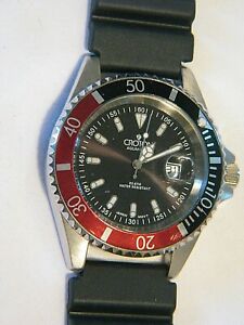 【送料無料】腕時計　メンズステンレスダイバークロトンnice mens stainless divers croton aquamatic date watch wristwatch｜hokushin