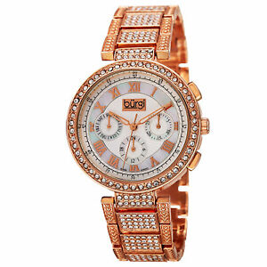 【送料無料】腕時計　バールスイスクリスタルベゼルブレスレット womens burgi bur123rg swiss multifunction crystal bezel amp; bracelet watch｜hokushin