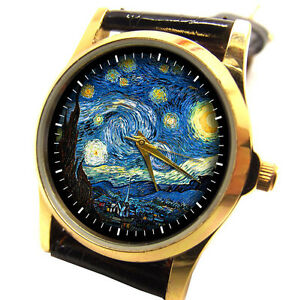 【送料無料】腕時計 vincent van gogh starry nights ladies 30 mm impressionist art watch top quality|hokushin