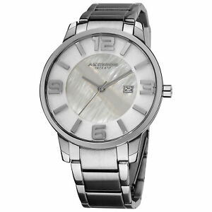 【送料無料】腕時計 メンズスリムスイスクオーツステンレススチールブレスレット akribos xxiv ak566ss mens slim stainless steel swiss quartz bracelet watch|hokushin