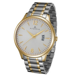 【送料無料】腕時計 rougois madison series two tone stainless steel watch|hokushin