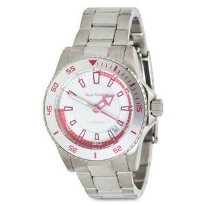 【送料無料】腕時計 ステンレススチールレアルマドリードジュニアホワイトウォッチピンクサッカーreal madrid stainless steel watch junior whitepink football fanatics|hokushin