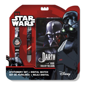 【送料無料】腕時計　スターウォーズセットデジタルノートマルチカラーペンライセンスstar wars setdigital watch notebookmulti colour pen icial licensed