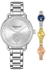 【送料無料】腕時計　クリスタルファッションステンレススチールブレスレットstuhrling 3910 womens crystal studded fashion stainless steel bracelet watch