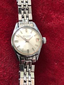 【送料無料】腕時計　ウォルサムジュエルレディーススイスステンレススチールwaltham 21 jewel ladies swiss made watch stainless steel with red date