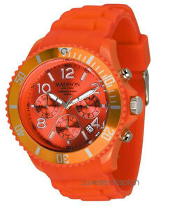 【送料無料】腕時計　マディソンニューヨーククロノレディースシリコンオレンジmadison york u436204 chrono damen herren uhr silikon kinderuhr orange neu 19,586円