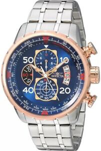【送料無料】腕時計　ステンレススチールｋローズゴールドライト257invicta men 17203 aviator stainless steel and 18k rose gold normallight use
