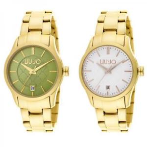 【送料無料】腕時計　ラグジュアリーリュジョテスゴールドビアンコデorologio donna liu jo luxury tess bracciale acciaio gold dorato bianco verde