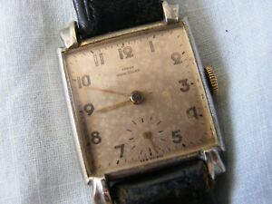 【送料無料】腕時計　スクエアケースラグvery rare 1940s square cased 15 jewels teadrop lugs working order