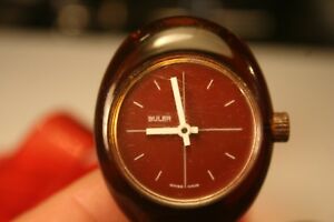 【送料無料】腕時計　ブラービンテージハンドグラスファイバースイスbuler vintage handaufz fieberglas 1970er dau 17 jewels swiss made kultuhr