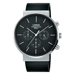 【送料無料】腕時計　クロノグラフレザーストラップウォッチlorus gents chronograph leather strap watch rt373gx8
