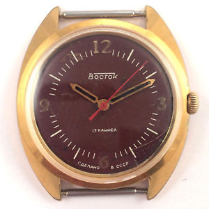 【送料無料】腕時計　ソヴォストークソvgc soviet vostok windup watch gold plated ussr 80s, 2409a *us seller* 1073