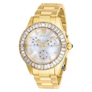 【送料無料】腕時計　ステンレススチールゴールドトーンウォッチinvicta womens angel quartz 100m stainless steel gold tone watch 28452