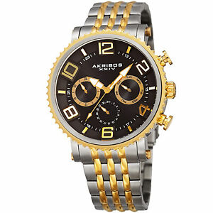 【送料無料】腕時計 ＃マルチトーンステンレススチールウォッチmen039;s akribos xxiv ak917ttg multifunction two tone stainless steel watch