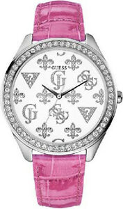 【送料無料】腕時計 ロゴシルバーレディピンクストラップウォッチ guess g logo silver lady watch pink strap w75028l1