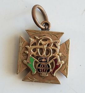 【送料無料】腕時計　アメリカウォッチフォブアンティークrailroad trainmen watch fob brotherhood patriotic sons of america antique rare