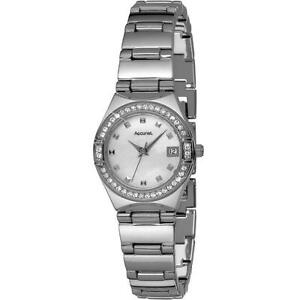 【送料無料】腕時計　ポンドレディースステンレススチールスワロフスキーパール￥accurist lb1662p ladies stainless steel swarovski set mother of pearl rrp 140