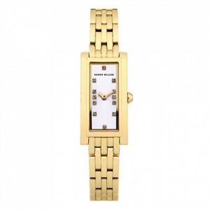 【送料無料】腕時計　カレンスワロフスキーステンレススチールキロ￥karen millen gold plated swarovski stainless steel watch km120g rrp 175