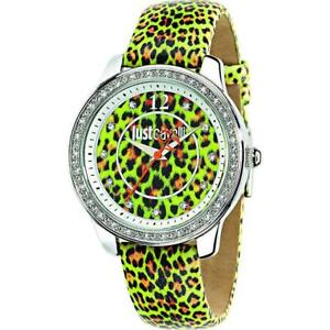 【送料無料】腕時計　キャバリスワロフスキーラトorologio donna just cavalli leopard r7251586503 pelle swarovski verde maculato