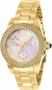 【送料無料】腕時計　エンジェルクォーツクロノゴールドトーンステンレススチールウォッチinvicta womens angel quartz chrono 100m gold tone stainless steel watch 28481
