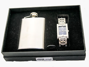 【貨物輸送無料】ウォッチ フレッドメンズセットステンレススチールフラスコアナログクォーツfred belay mens gift set, stainless steel flask with  analog quartz watch 腕時計-メンズ腕時計