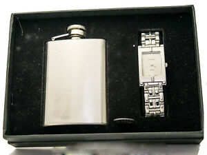 【貨物輸送無料】ウォッチ フレッドメンズセットステンレススチールフラスコアナログクォーツfred belay mens gift set, stainless steel flask with  analog quartz watch メンズ腕時計-腕時計