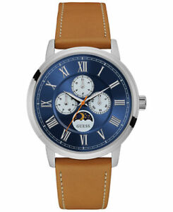 【送料無料】腕時計　クロノグラフタンレザーストラップウォッチブランドguess mens chronograph tan leather strap watch 44mm u0870g4 brand｜hokushin